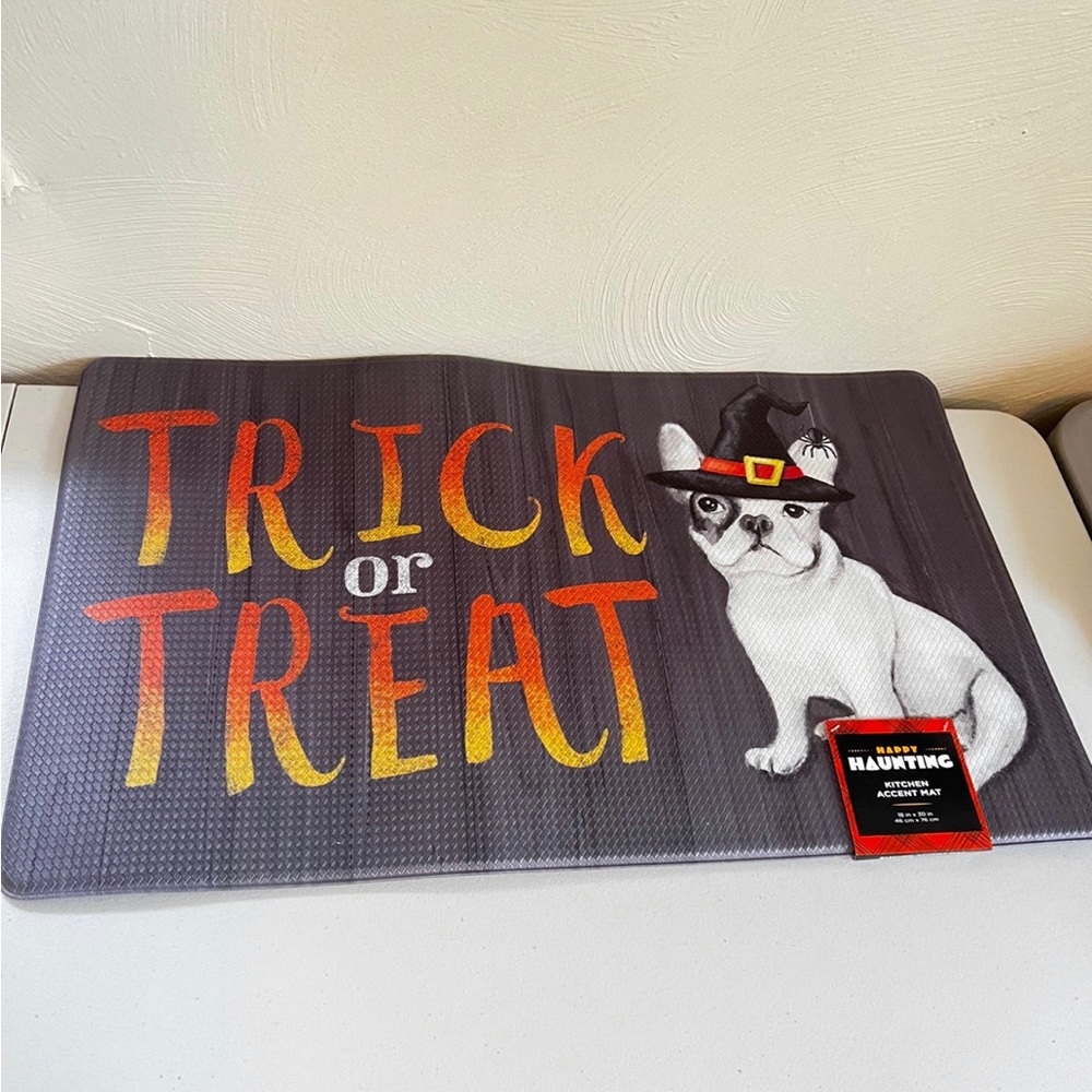 French Bulldog Trick or Treat Kitchen Mat 18x30in